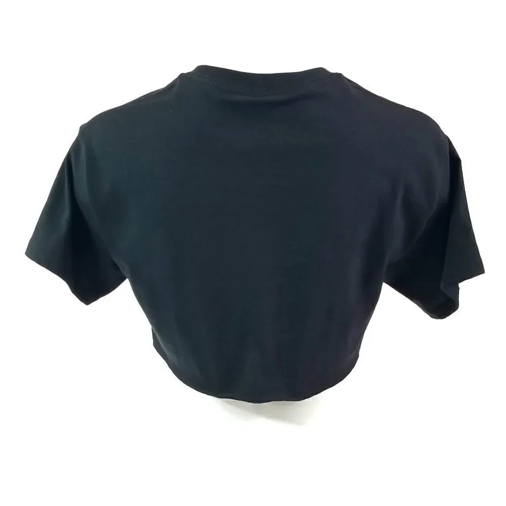 Reworked THRASHER Magazine Big Logo Print "Cropped" Crop Top Skateboarding Tee - Picture 4 of 5